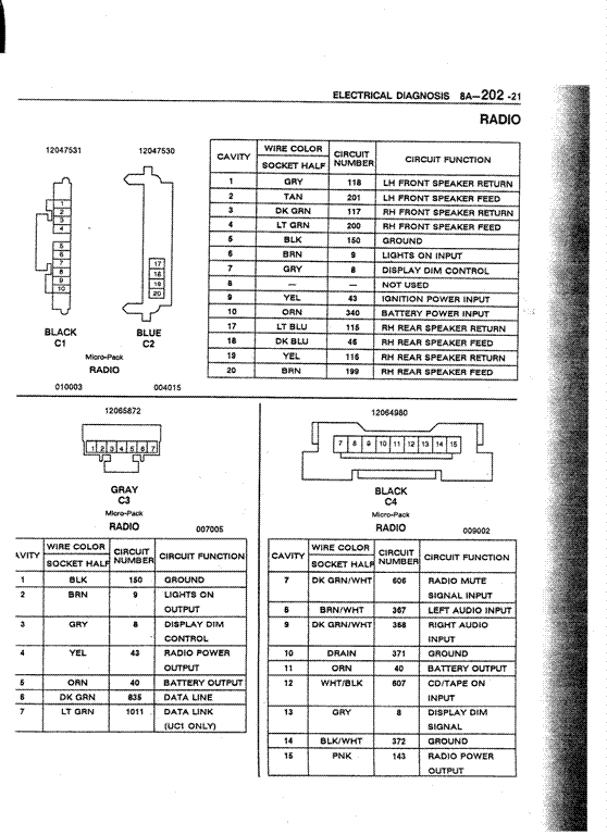 need a radio wiring diagram for sunbird - Pennock's Fiero Forum
